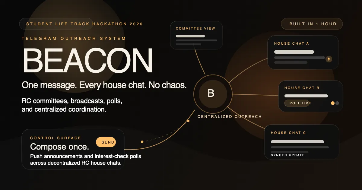 Building Beacon in 1 Hour for Student Life Track Hackathon 2026