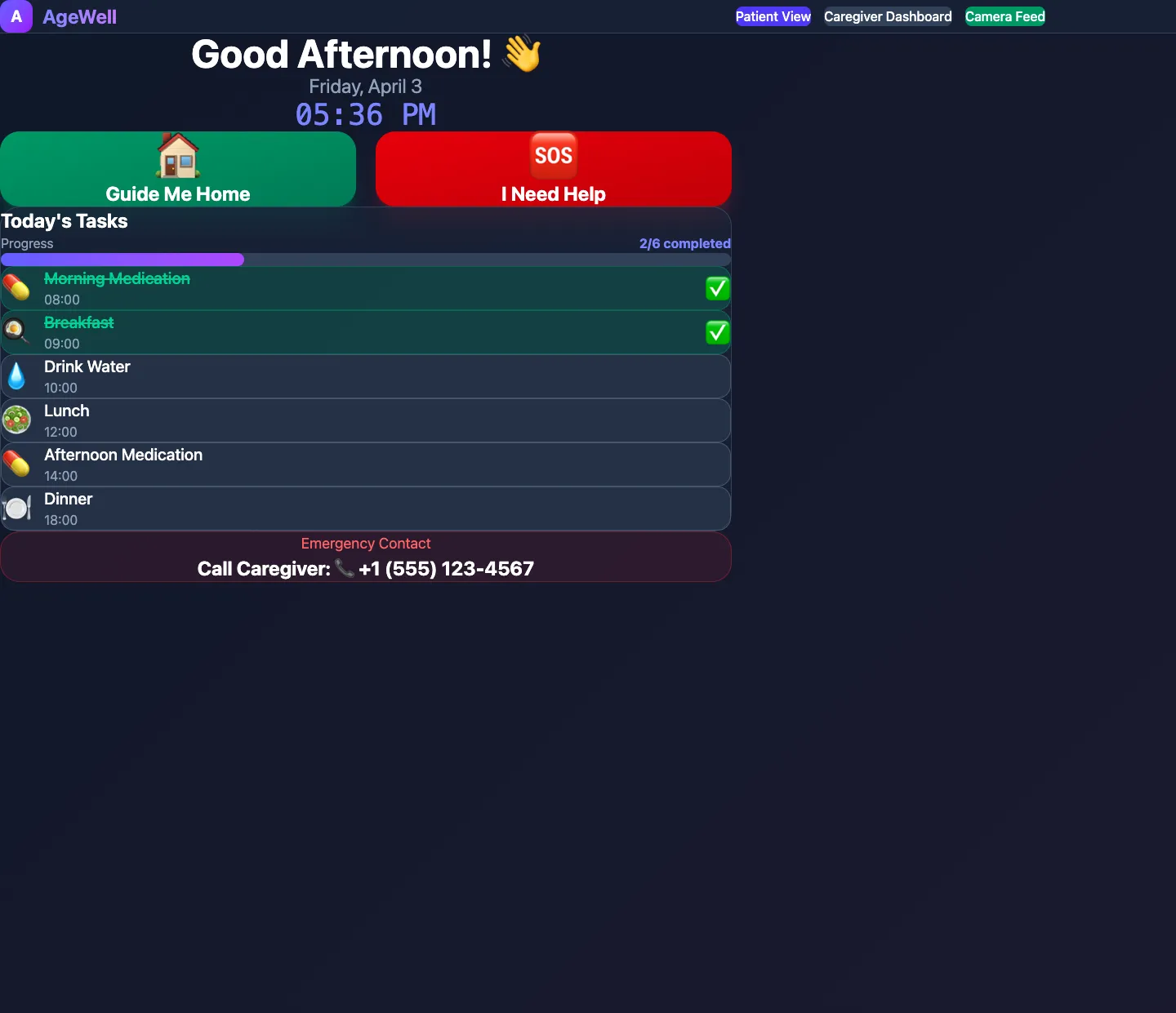 Patient-facing dashboard